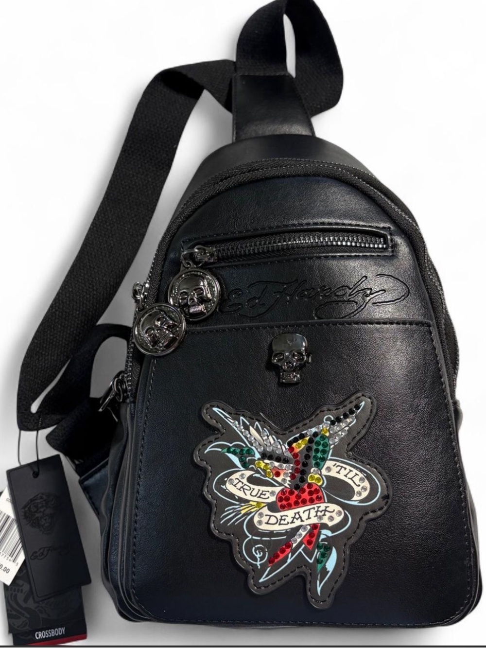 Ed Hardy True Til Death Crossbody Sling Bag